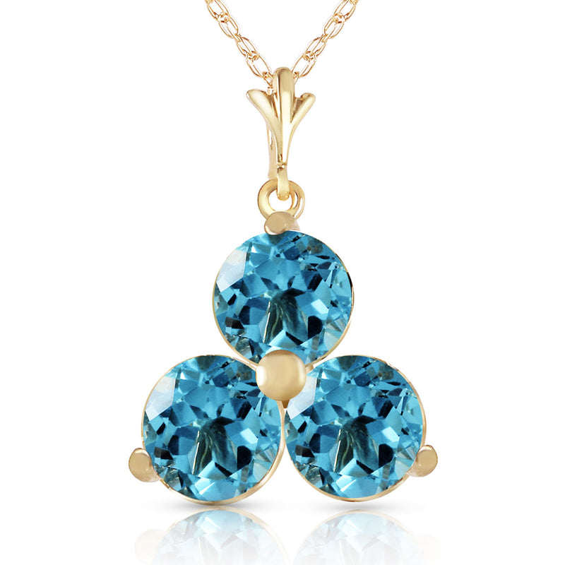 0.75 Carat 14K Solid Yellow Gold All That Jazz Blue Topaz Necklace