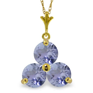 0.75 Carat 14K Solid Yellow Gold Hue Of Passion Tanzanite Necklace