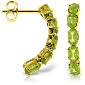 2.5 Carat 14K Solid Yellow Gold Earrings Natural Peridot