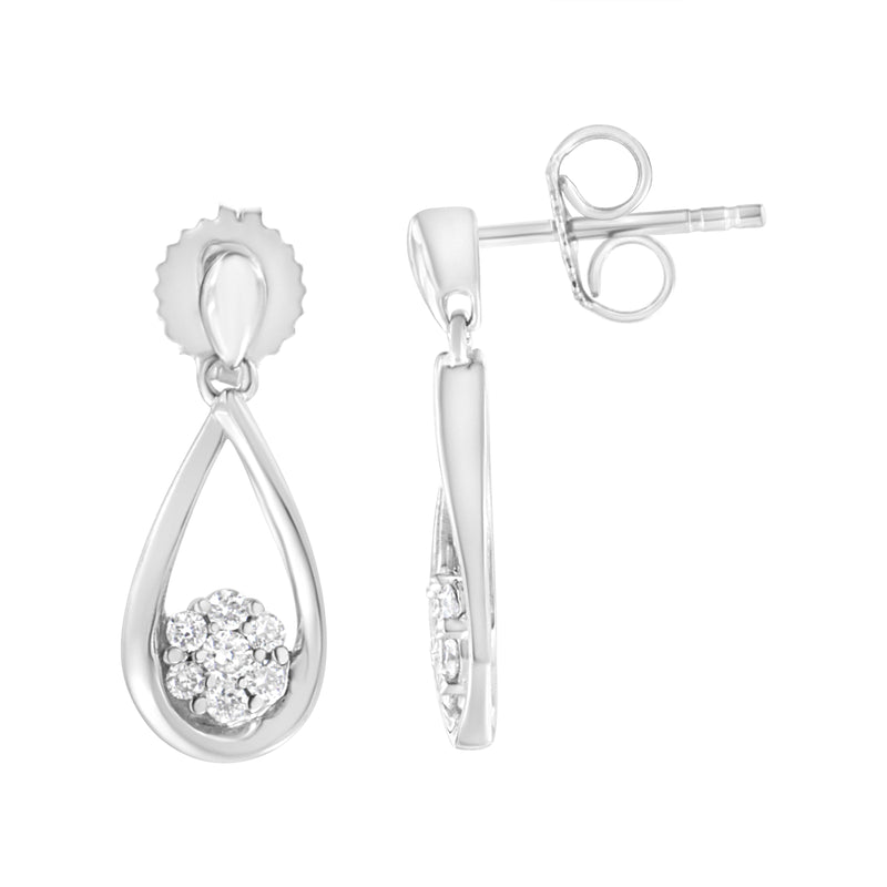 .925 Sterling Silver 1/3 cttw Lab Grown Diamond Drop Earring (F-G Color, VS2-SI1 Clarity)