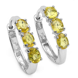 1.50 Carat Genuine Yellow Sapphire .925 Sterling Silver Earrings