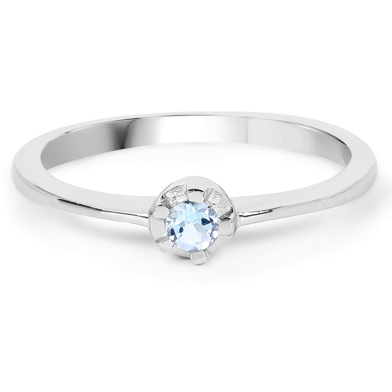 0.12 Carat Genuine Blue Topaz .925 Sterling Silver Ring