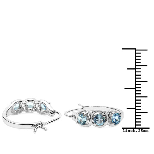 1.92 Carat Genuine Blue Topaz .925 Sterling Silver Earrings