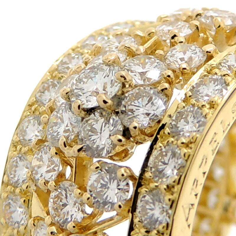 Van Cleef & Arpels 750YG 5.66ct Snowflake Band Diamond Ladies Ring 750 Yellow Gold