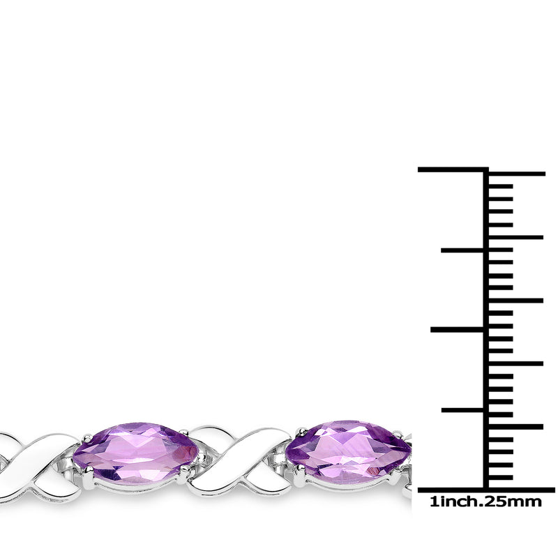 10.00 Carat Genuine Amethyst .925 Sterling Silver Bracelet