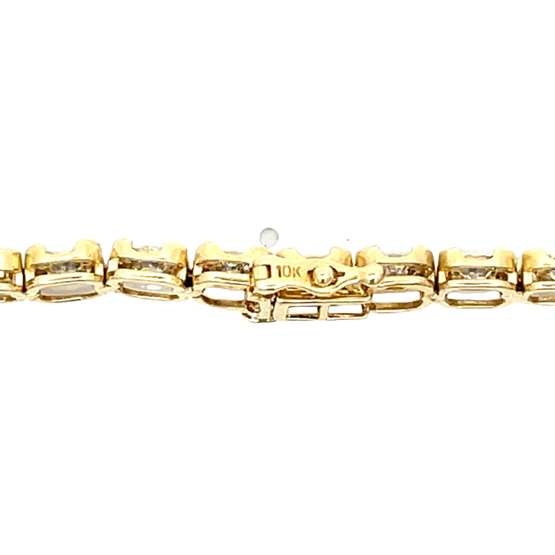 Natural 5.00ct Diamond Tennis Bracelet 10KT Yellow Gold