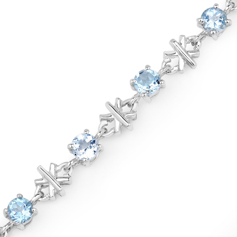 4.16 Carat Genuine Blue Topaz .925 Sterling Silver Bracelet