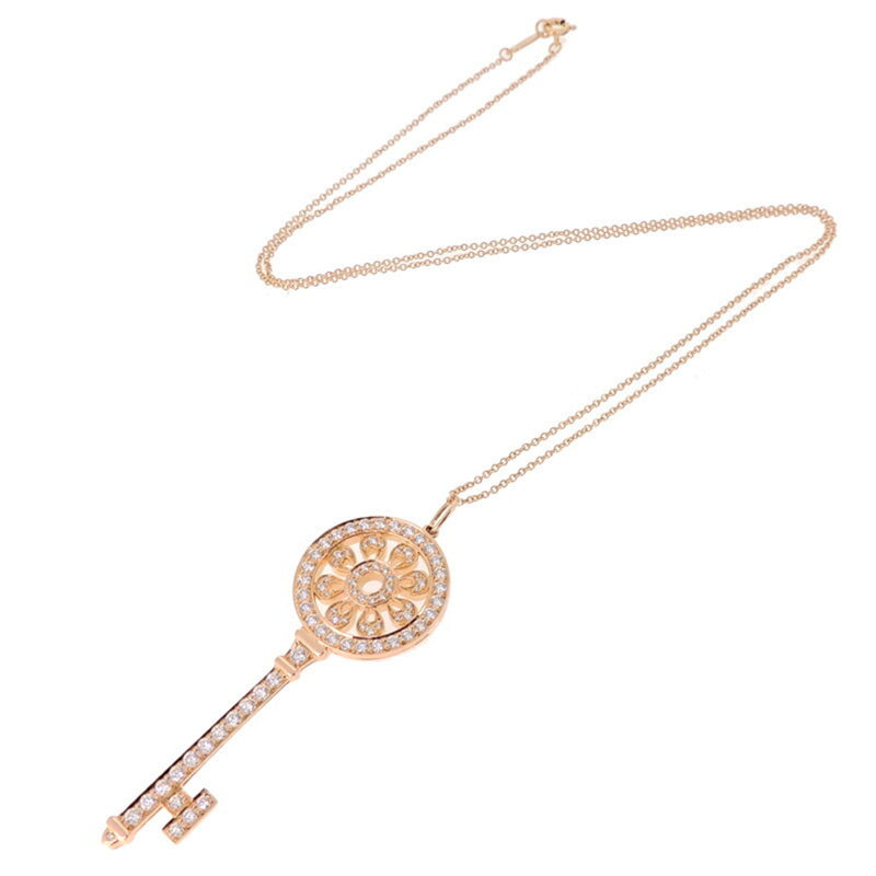 Tiffany 750PG Petalky Diamond Women's Necklace 750 Pink Gold