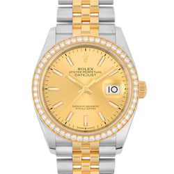 Rolex ROLEX Datejust Diamond Bezel 126283RBR YG x SS Combination Random Mens Watch Self-winding Champagne Dial