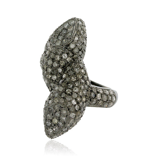2.50 ct Pave Diamond 925 Sterling Silver Vintage Look Ring Women Fashion Jewelry