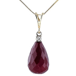 8.85 Carat 14K Solid Yellow Gold Dorothy Parker Ruby Diamond Necklace