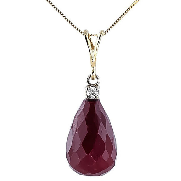 8.85 Carat 14K Solid Yellow Gold Dorothy Parker Ruby Diamond Necklace