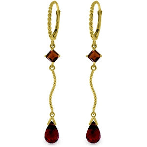 3.5 Carat 14K Solid Yellow Gold Rockstar Garnet Earrings