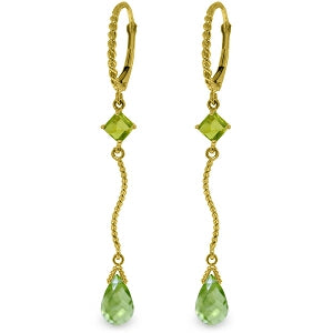 3.5 Carat 14K Solid Yellow Gold Rock Me Peridot Earrings