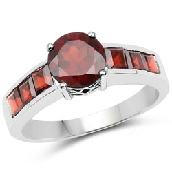 2.68 Carat Genuine Garnet .925 Sterling Silver Ring