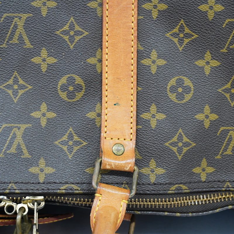 Auth Louis Vuitton Boston Bag Monogram Keepall Bandolier 60 M41412 Unisex