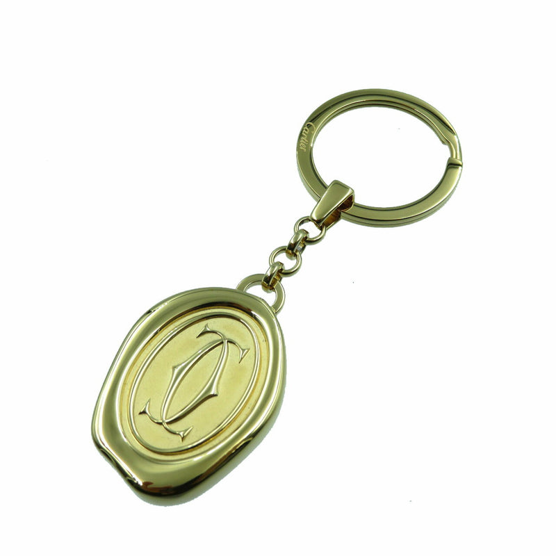 Cartier Decor CC Keychain Keyring Charm Gold Metal 0149Cartier
