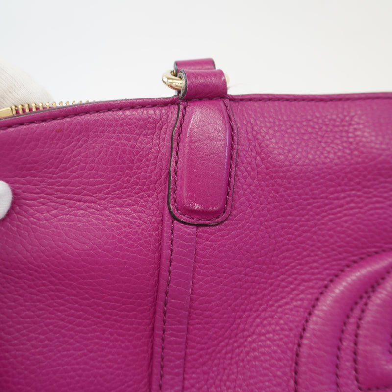 Auth Gucci Soho 2way Bag 369176 Womens Leather HandbagShoulder Bag Pink