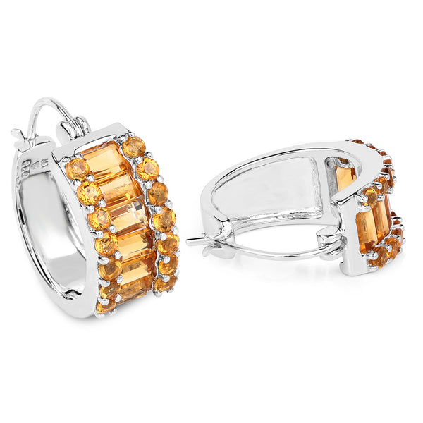 5.56 Carat Genuine Citrine .925 Sterling Silver Earrings