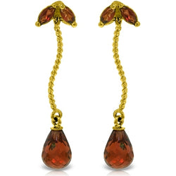 3.4 Carat 14K Solid Yellow Gold Breeze Garnet Earrings