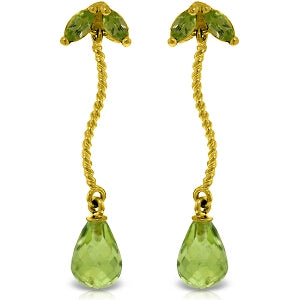 3.4 Carat 14K Solid Yellow Gold Breeze Peridot Earrings