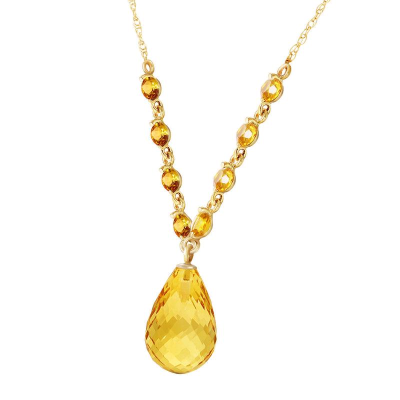 11.5 Carat 14K Solid Yellow Gold Impossible Otherwise Citrine Necklace