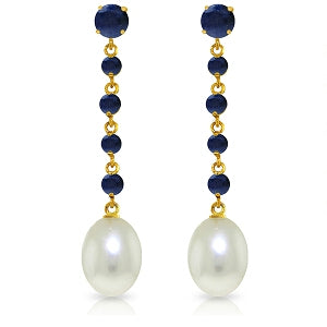 10 Carat 14K New View Sapphire Pearl Earrings