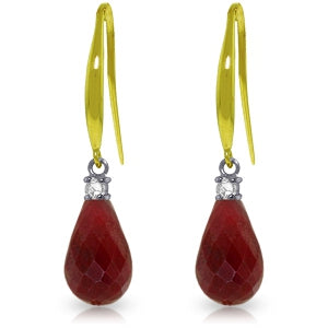 6.7 Carat 14K Solid Yellow Gold Joya Ruby Diamond Earrings