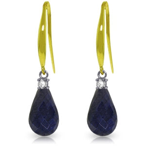 6.7 Carat 14K Solid Yellow Gold Joya Sapphire Diamond Earrings