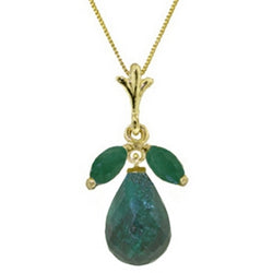 9.3 Carat 14K Solid Yellow Gold There We Sat Emerald Necklace