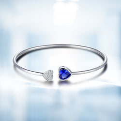 18K White Gold Tanzanite Diamond Bracelet for Girl