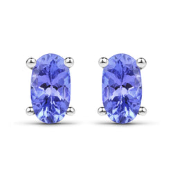 0.50 Carat Genuine Tanzanite .925 Sterling Silver Earrings