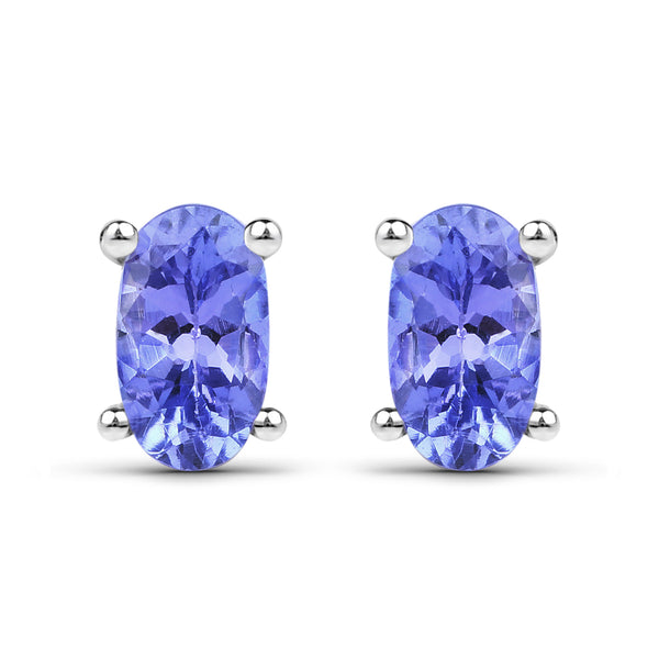 0.50 Carat Genuine Tanzanite .925 Sterling Silver Earrings