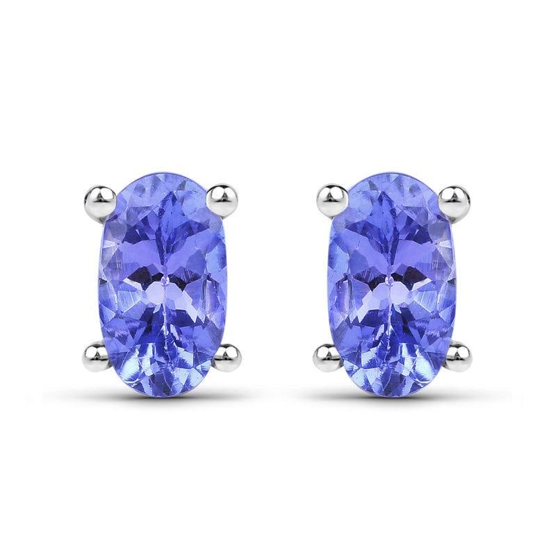 0.50 Carat Genuine Tanzanite .925 Sterling Silver Earrings