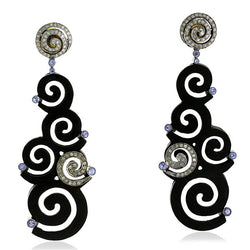 25.1 ct Gemstone Diamond Dangle Earrings 18 kt Gold Sterling Silver Gift Jewelry