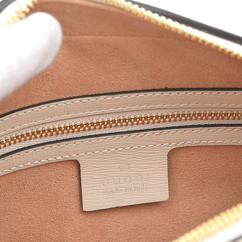 Gucci Horsebit Small Shoulder Bag Leather White 645454
