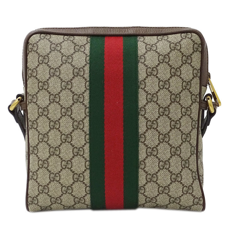 Gucci GUCCI Bag Mens Womens Shoulder Offidia Shelley GG Supreme 547926 Brown Beige