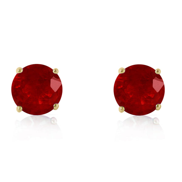 3.5  Carat 14K Solid Yellow Gold Sweet Countenance Ruby Earrings