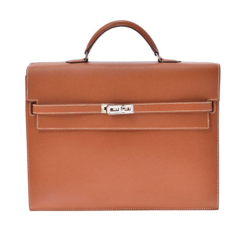 HERMES Hermes Kelly Depeche 34 Cognac  J engraved (around 2006) Mens Epson bag