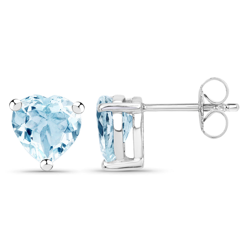 2.50 Carat Genuine Blue Topaz .925 Sterling Silver Earrings