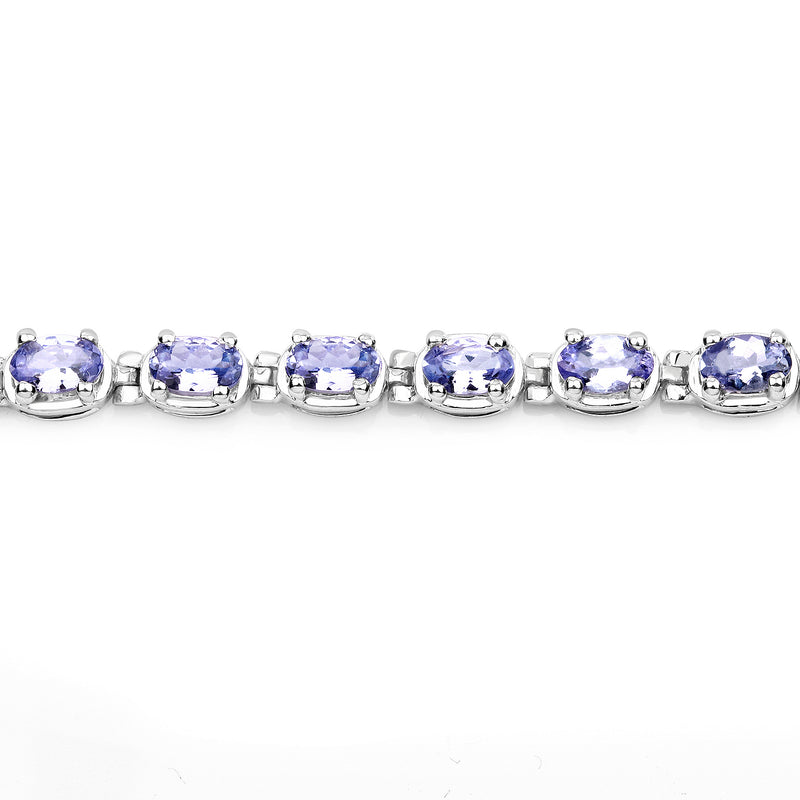 6.00 Carat Genuine Tanzanite .925 Sterling Silver Bracelet