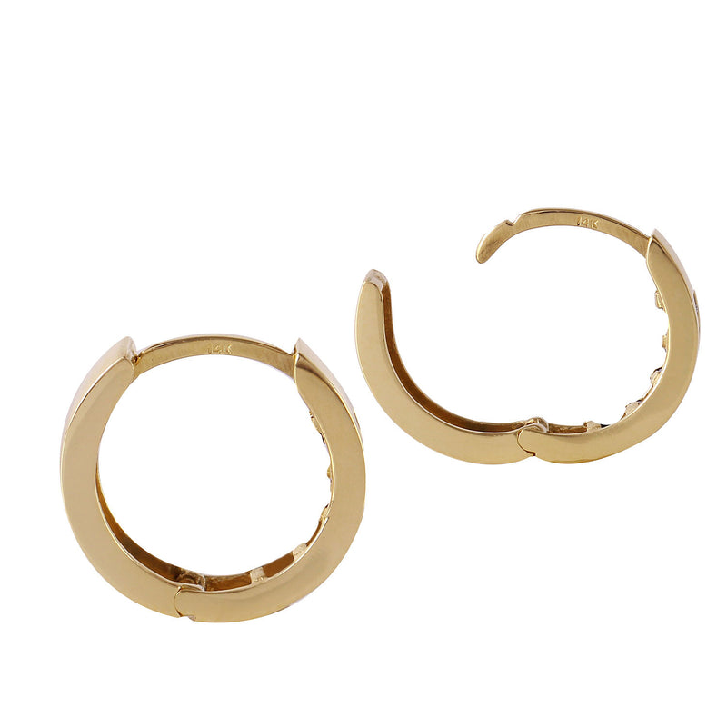 1.26 Carat 14K Solid Yellow Gold Hoop Earrings Natural Sapphire White To