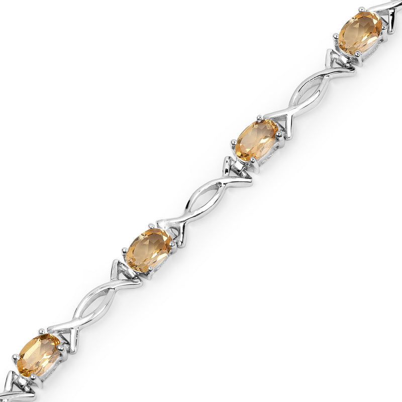 4.30 Carat Genuine Citrine .925 Sterling Silver Bracelet