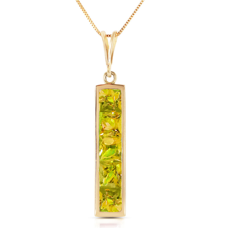 2.25 Carat 14K Solid Yellow Gold My Story Peridot Necklace