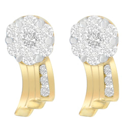 14K Yellow Gold 7/8 cttw Round Cut Diamond Earrings (I-J, SI1-SI2)