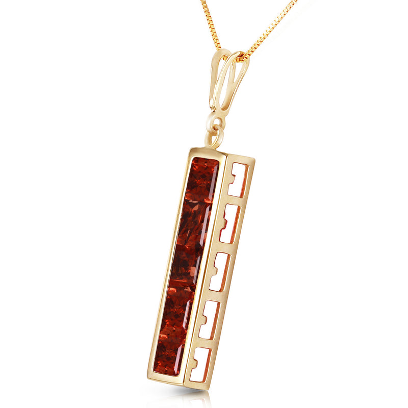 2.25 Carat 14K Solid Yellow Gold Love Story Garnet Necklace