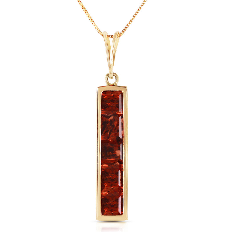 2.25 Carat 14K Solid Yellow Gold Love Story Garnet Necklace