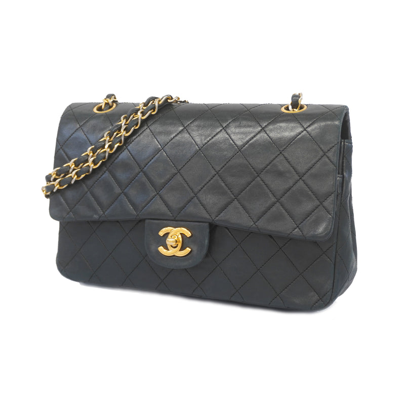 Auth Chanel Matelasse W Flap W Chain Shoulder Bag Womens Leather Shoulder Bag
