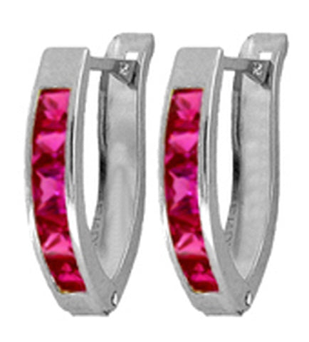 1.6 Carat Sterling Silver Stronger Now Created Ruby Earrings