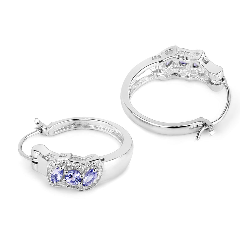 0.52 Carat Genuine Tanzanite .925 Sterling Silver Earrings